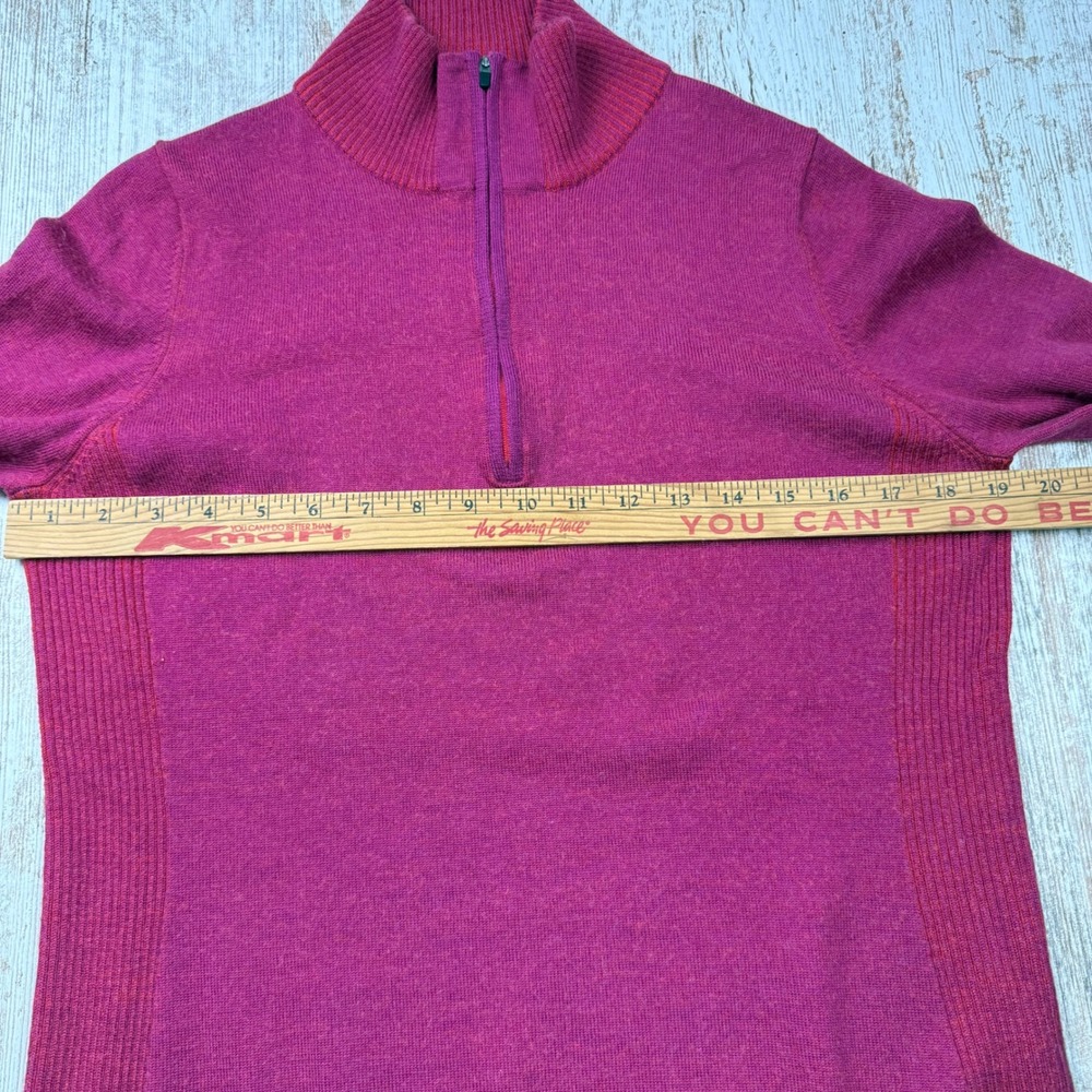 Patagonia Womens Magenta Pink 100% Merino Wool Quarter Zip Sweater Base Layer L - Picture 6 of 8